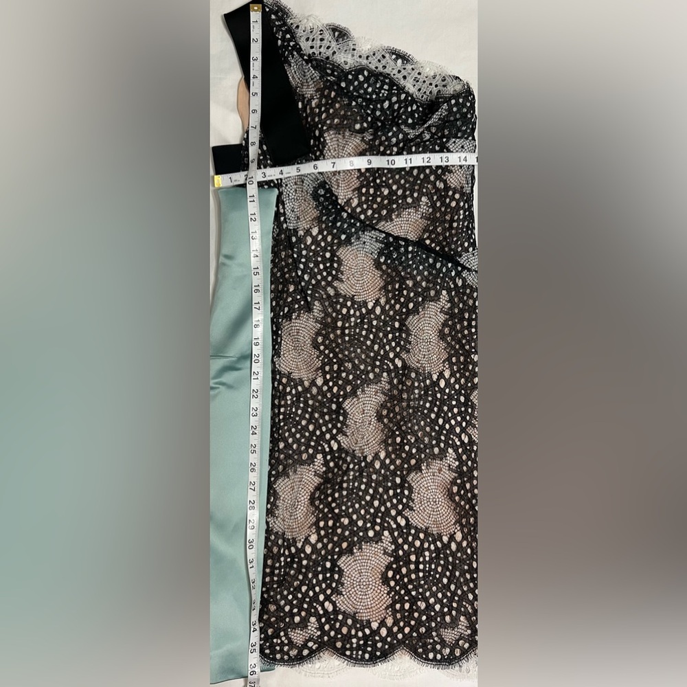 Roland Mouret One-Shoulder Lace Cocktail Dress Black Teal Designer - Picture 11 of 11
